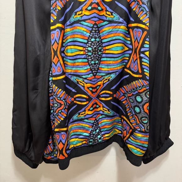 Melissa McCarthy Seven7 Reversible Colorful Abstract Bomber Jacket  Size 4x - Picture 7 of 14